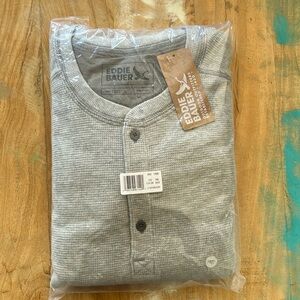 Eddie Bauer Men’s Tall 2XL Long sleeve Henry top color Gray New with Tags!